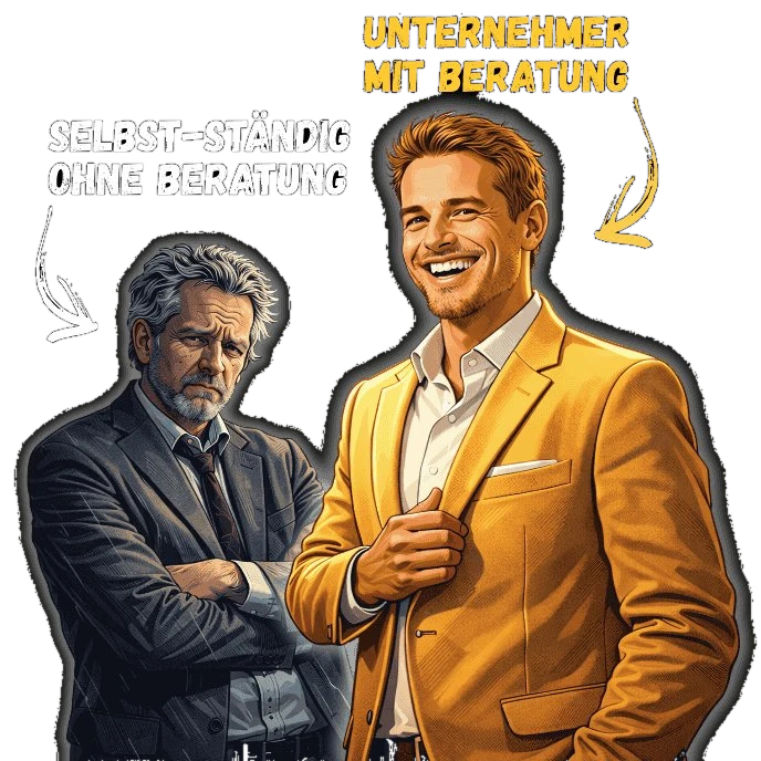 Vergleich: Selbstständig ohne Beratung vs. Unternehmer mit professioneller Gründungs-Begleitung